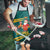 Sri Lanka Christmas Apron with Santa Claus Rooster Festive Pattern and National Flag Design - Wonder Print Shop