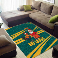 Sri Lanka Christmas Area Rug with Santa Claus Rooster Festive Pattern and National Flag Design - Wonder Print Shop