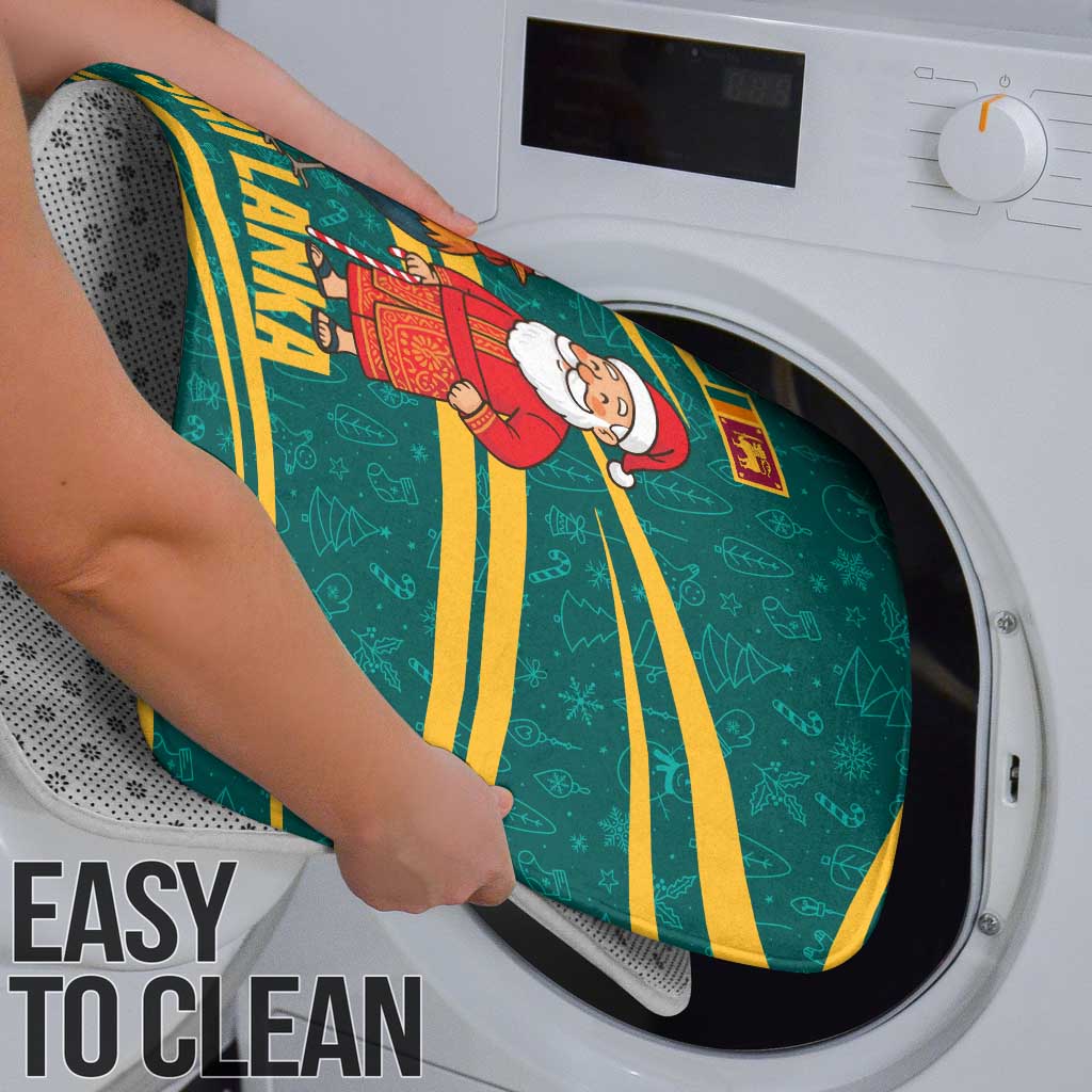 Sri Lanka Christmas Bathroom Set with Santa Claus Rooster Festive Pattern and National Flag Design - Wonder Print Shop