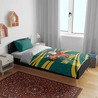 Sri Lanka Christmas Bedding Set with Santa Claus Rooster Festive Pattern and National Flag Design - Wonder Print Shop