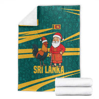Sri Lanka Christmas Blanket with Santa Claus Rooster Festive Pattern and National Flag Design - Wonder Print Shop
