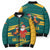 Sri Lanka Christmas Bomber Puffer Jacket with Santa Claus Rooster Festive Pattern and National Flag Design - Wonder Print Shop