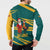 Sri Lanka Christmas Button Sweatshirt with Santa Claus Rooster Festive Pattern and National Flag Design - Wonder Print Shop