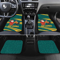 Sri Lanka Christmas Car Mats with Santa Claus Rooster Festive Pattern and National Flag Design - Wonder Print Shop