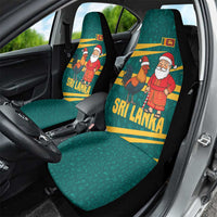 Sri Lanka Christmas Car Seat Cover with Santa Claus Rooster Festive Pattern and National Flag Design - Wonder Print Shop