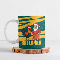 Sri Lanka Christmas Ceramic Mug with Santa Claus Rooster Festive Pattern and National Flag Design - Wonder Print Shop