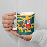 Sri Lanka Christmas Ceramic Mug with Santa Claus Rooster Festive Pattern and National Flag Design - Wonder Print Shop