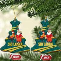 Sri Lanka Christmas Ceramic Ornament with Santa Claus Rooster Festive Pattern and National Flag Design - Wonder Print Shop