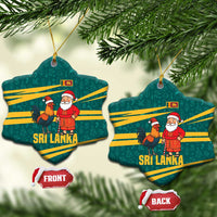 Sri Lanka Christmas Ceramic Ornament with Santa Claus Rooster Festive Pattern and National Flag Design - Wonder Print Shop