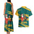 Sri Lanka Christmas Couples Matching Tank Maxi Dress and Hawaiian Shirt with Santa Claus Rooster Festive Pattern and National Flag Design - Wonder Print Shop