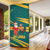 Sri Lanka Christmas Door Cover with Santa Claus Rooster Festive Pattern and National Flag Design - Wonder Print Shop