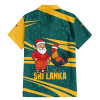 Sri Lanka Christmas Family Matching Mermaid Dress and Hawaiian Shirt with Santa Claus Rooster Festive Pattern and National Flag Design - Wonder Print Shop