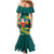 Sri Lanka Christmas Family Matching Mermaid Dress and Hawaiian Shirt with Santa Claus Rooster Festive Pattern and National Flag Design - Wonder Print Shop