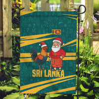 Sri Lanka Christmas Garden Flag with Santa Claus Rooster Festive Pattern and National Flag Design - Wonder Print Shop