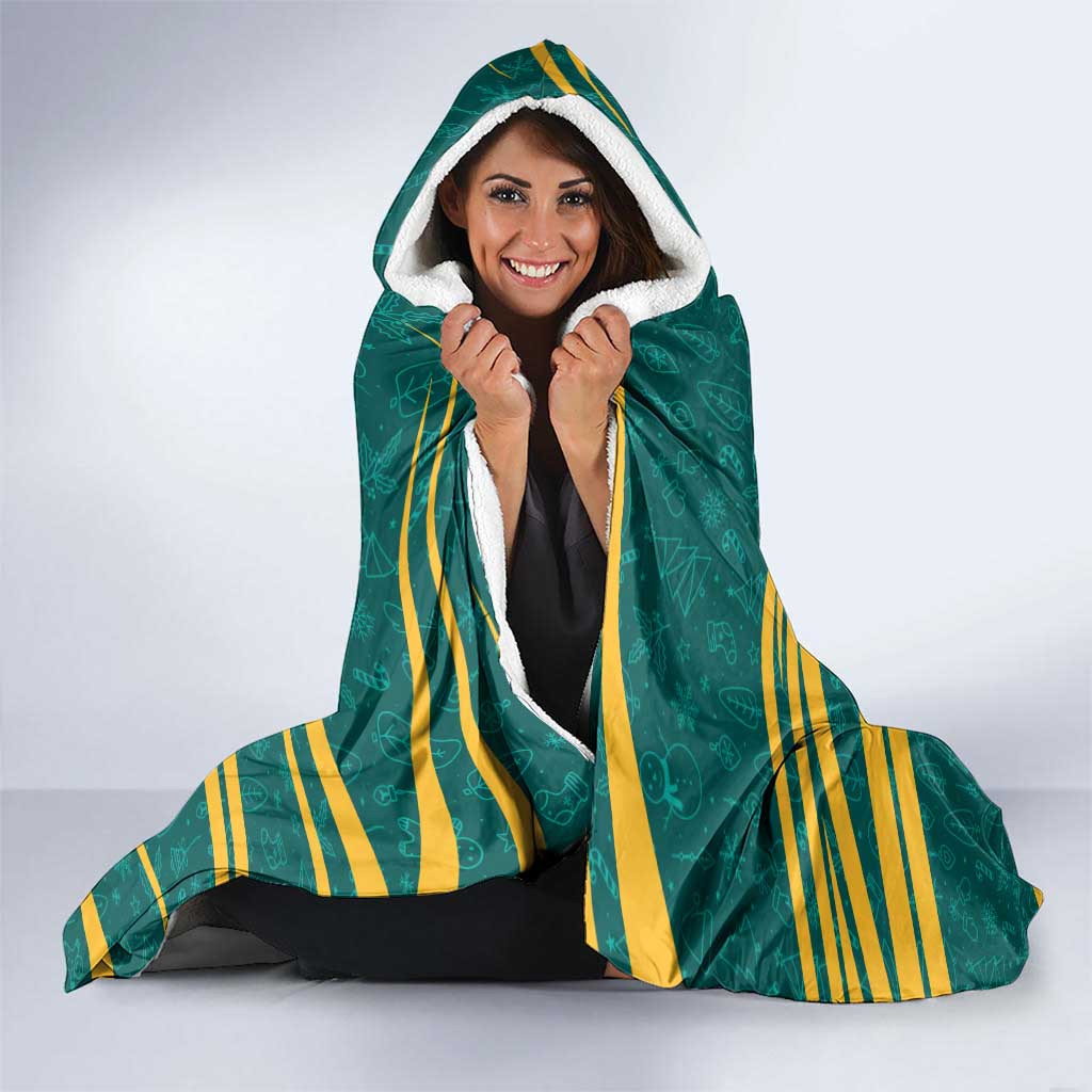 Sri Lanka Christmas Hooded Blanket with Santa Claus Rooster Festive Pattern and National Flag Design - Wonder Print Shop