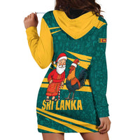 Sri Lanka Christmas Hoodie Dress with Santa Claus Rooster Festive Pattern and National Flag Design - Wonder Print Shop