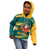 Sri Lanka Christmas Kid Hoodie with Santa Claus Rooster Festive Pattern and National Flag Design - Wonder Print Shop