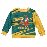 Sri Lanka Christmas Kid Ugly Christmas Sweater with Santa Claus Rooster Festive Pattern and National Flag Design - Wonder Print Shop