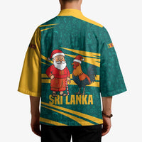 Sri Lanka Christmas Kimono with Santa Claus Rooster Festive Pattern and National Flag Design - Wonder Print Shop