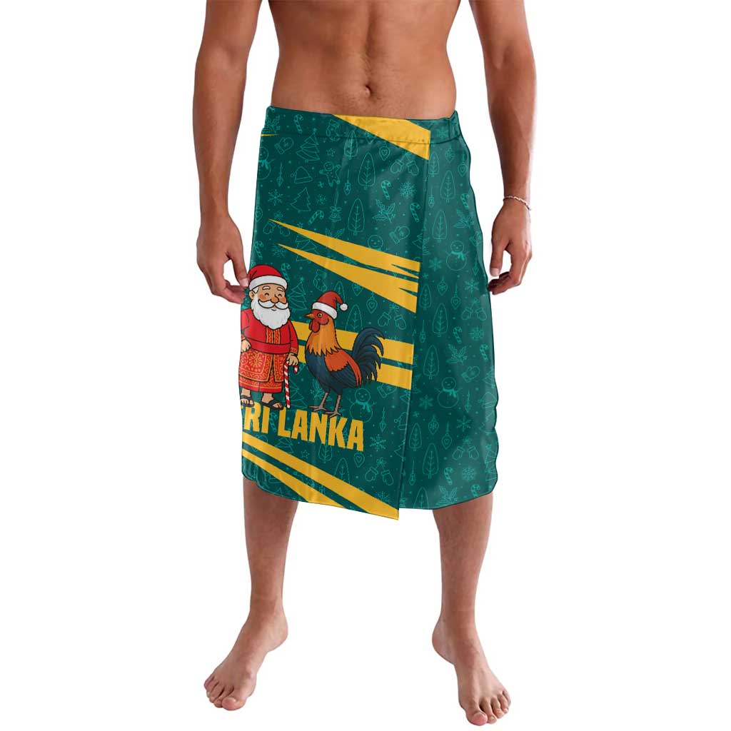 Sri Lanka Christmas Lavalava with Santa Claus Rooster Festive Pattern and National Flag Design - Wonder Print Shop