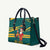 Sri Lanka Christmas Leather Bag with Santa Claus Rooster Festive Pattern and National Flag Design - Wonder Print Shop