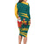 Sri Lanka Christmas Long Sleeve Bodycon Dress with Santa Claus Rooster Festive Pattern and National Flag Design - Wonder Print Shop