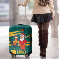 Sri Lanka Christmas Luggage Cover with Santa Claus Rooster Festive Pattern and National Flag Design - Wonder Print Shop