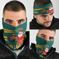 Sri Lanka Christmas Neck Gaiter with Santa Claus Rooster Festive Pattern and National Flag Design - Wonder Print Shop