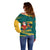 Sri Lanka Christmas Off Shoulder Sweater with Santa Claus Rooster Festive Pattern and National Flag Design - Wonder Print Shop