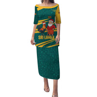 Sri Lanka Christmas Puletasi with Santa Claus Rooster Festive Pattern and National Flag Design - Wonder Print Shop