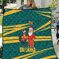 Sri Lanka Christmas Quilt with Santa Claus Rooster Festive Pattern and National Flag Design - Wonder Print Shop