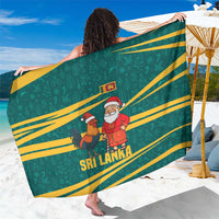 Sri Lanka Christmas Sarong with Santa Claus Rooster Festive Pattern and National Flag Design - Wonder Print Shop