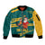 Sri Lanka Christmas Sleeve Zip Bomber Jacket with Santa Claus Rooster Festive Pattern and National Flag Design - Wonder Print Shop
