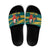 Sri Lanka Christmas Slide Sandals with Santa Claus Rooster Festive Pattern and National Flag Design - Wonder Print Shop