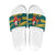 Sri Lanka Christmas Slide Sandals with Santa Claus Rooster Festive Pattern and National Flag Design - Wonder Print Shop