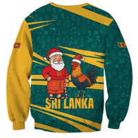Sri Lanka Christmas Sweatshirt with Santa Claus Rooster Festive Pattern and National Flag Design - Wonder Print Shop