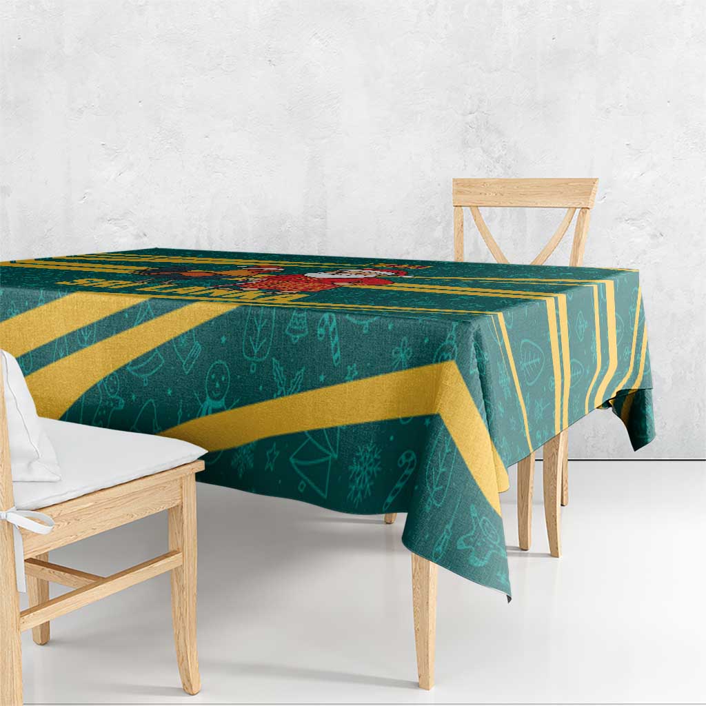 Sri Lanka Christmas Tablecloth with Santa Claus Rooster Festive Pattern and National Flag Design - Wonder Print Shop