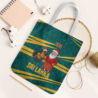 Sri Lanka Christmas Tote Bag with Santa Claus Rooster Festive Pattern and National Flag Design - Wonder Print Shop