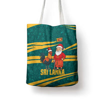 Sri Lanka Christmas Tote Bag with Santa Claus Rooster Festive Pattern and National Flag Design - Wonder Print Shop