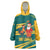 Sri Lanka Christmas Wearable Blanket Hoodie with Santa Claus Rooster Festive Pattern and National Flag Design - Wonder Print Shop