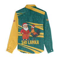 Sri Lanka Christmas Women Casual Shirt with Santa Claus Rooster Festive Pattern and National Flag Design - Wonder Print Shop