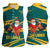 Sri Lanka Christmas Women Sleeveless Polo Shirt with Santa Claus Rooster Festive Pattern and National Flag Design - Wonder Print Shop