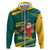 Sri Lanka Christmas Zip Hoodie with Santa Claus Rooster Festive Pattern and National Flag Design - Wonder Print Shop