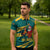 Sri Lanka Christmas Zipper Polo Shirt with Santa Claus Rooster Festive Pattern and National Flag Design - Wonder Print Shop