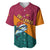 Sri Lanka Christmas Baseball Jersey with Santa Hat Fish Ocean Icons and Tri Color Festive Design - Wonder Print Shop