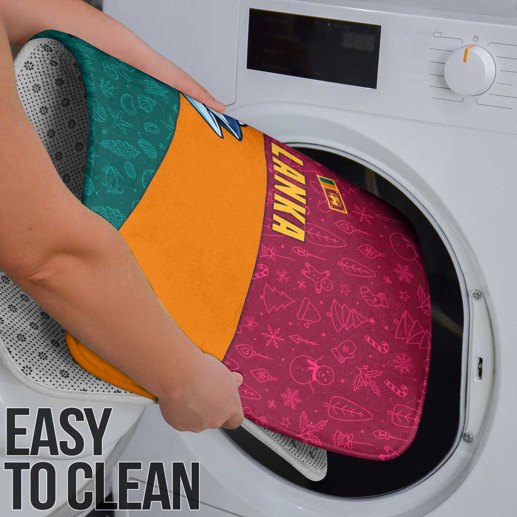 Sri Lanka Christmas Bathroom Set with Santa Hat Fish Ocean Icons and Tri Color Festive Design - Wonder Print Shop