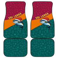 Sri Lanka Christmas Car Mats with Santa Hat Fish Ocean Icons and Tri Color Festive Design - Wonder Print Shop
