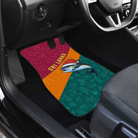 Sri Lanka Christmas Car Mats with Santa Hat Fish Ocean Icons and Tri Color Festive Design - Wonder Print Shop