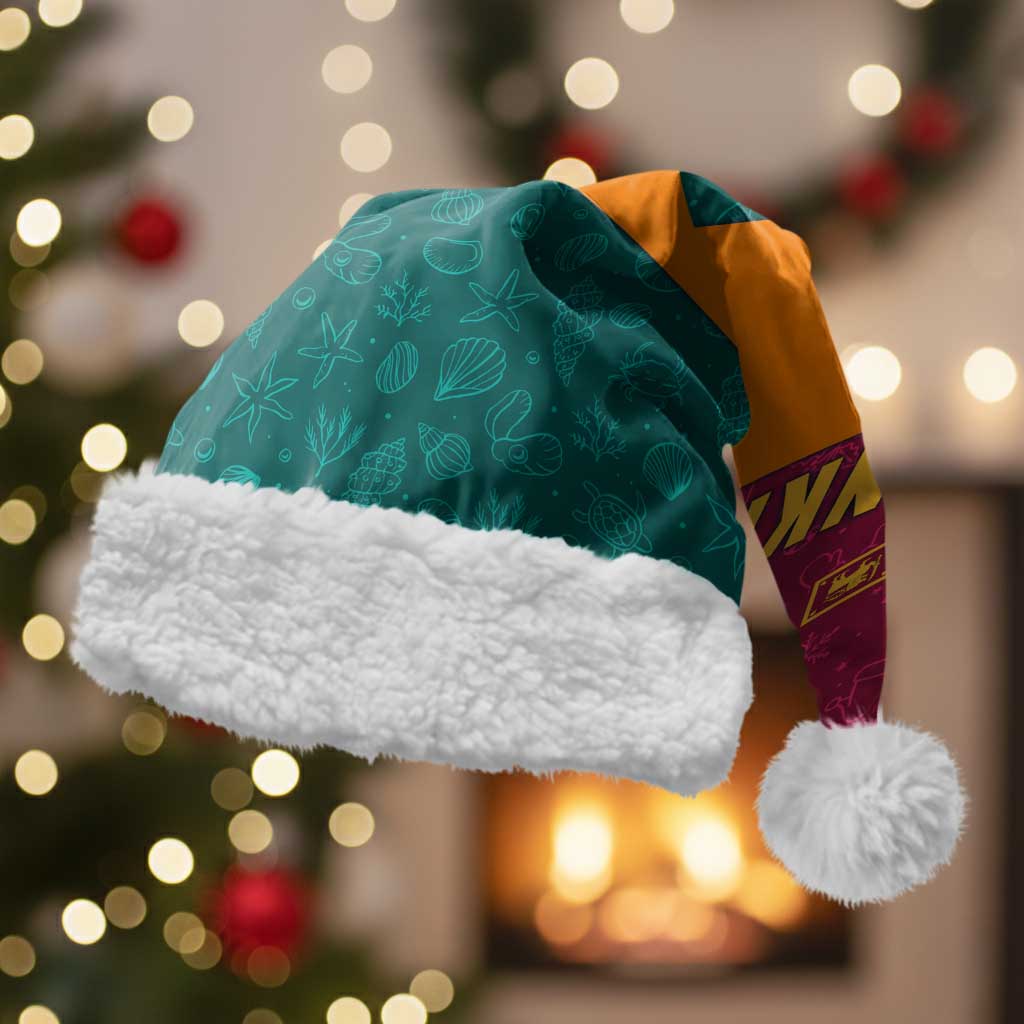 Sri Lanka Christmas Santa Hat with Santa Hat Fish Ocean Icons and Tri Color Festive Design - Wonder Print Shop