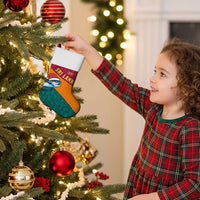 Sri Lanka Christmas Stocking with Santa Hat Fish Ocean Icons and Tri Color Festive Design - Wonder Print Shop